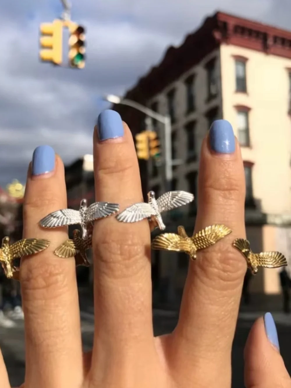 NEW! Retro Open Gold Winged Ring. Lucky Ring. Bird Free symbol ring 🕊️